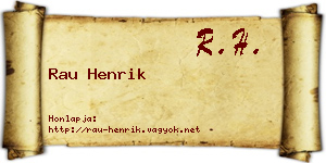 Rau Henrik névjegykártya